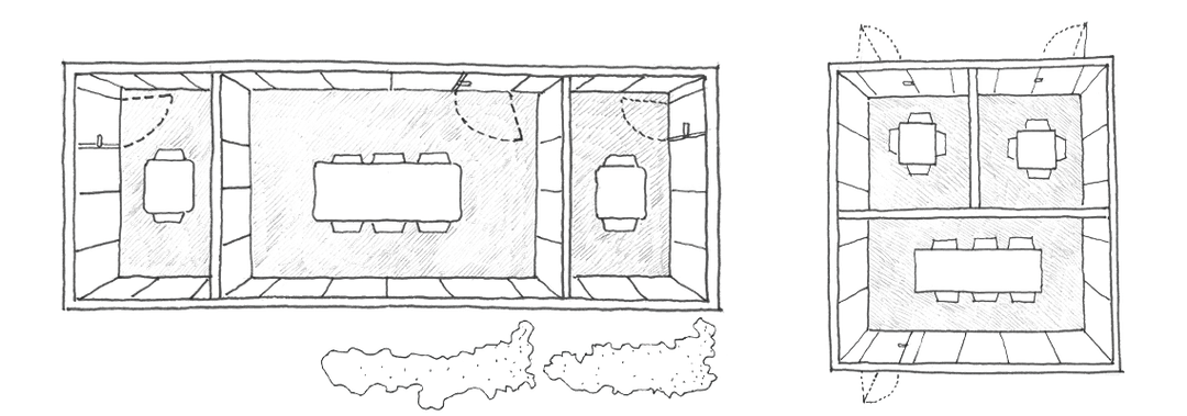 Hand drawn floor plan of a house by Woodware Interiors and Furniture